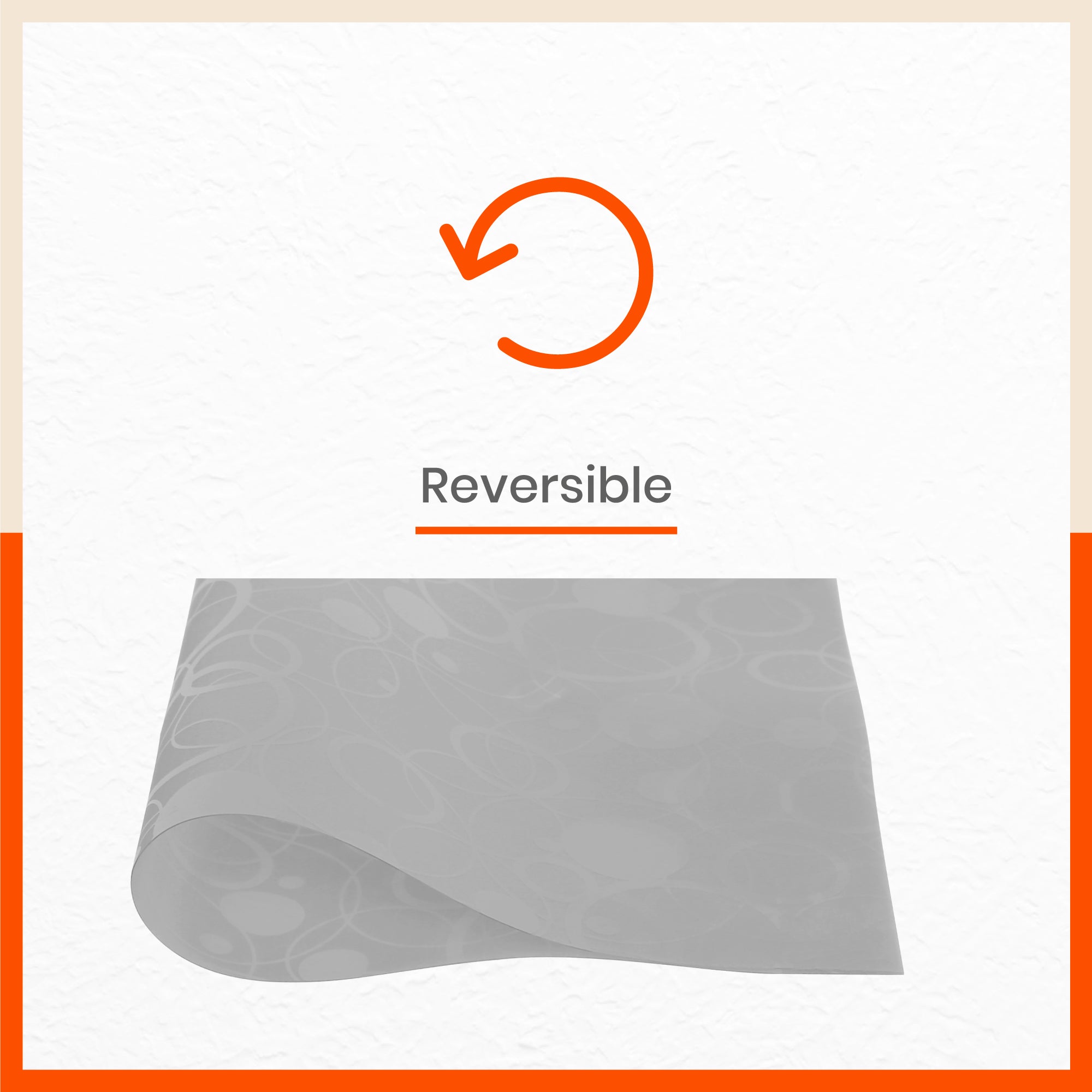 VIDA Multipurpose Circles Texture Fridge Mats |White & Grey Combo (45 cm X 30 cm 425 GSM)