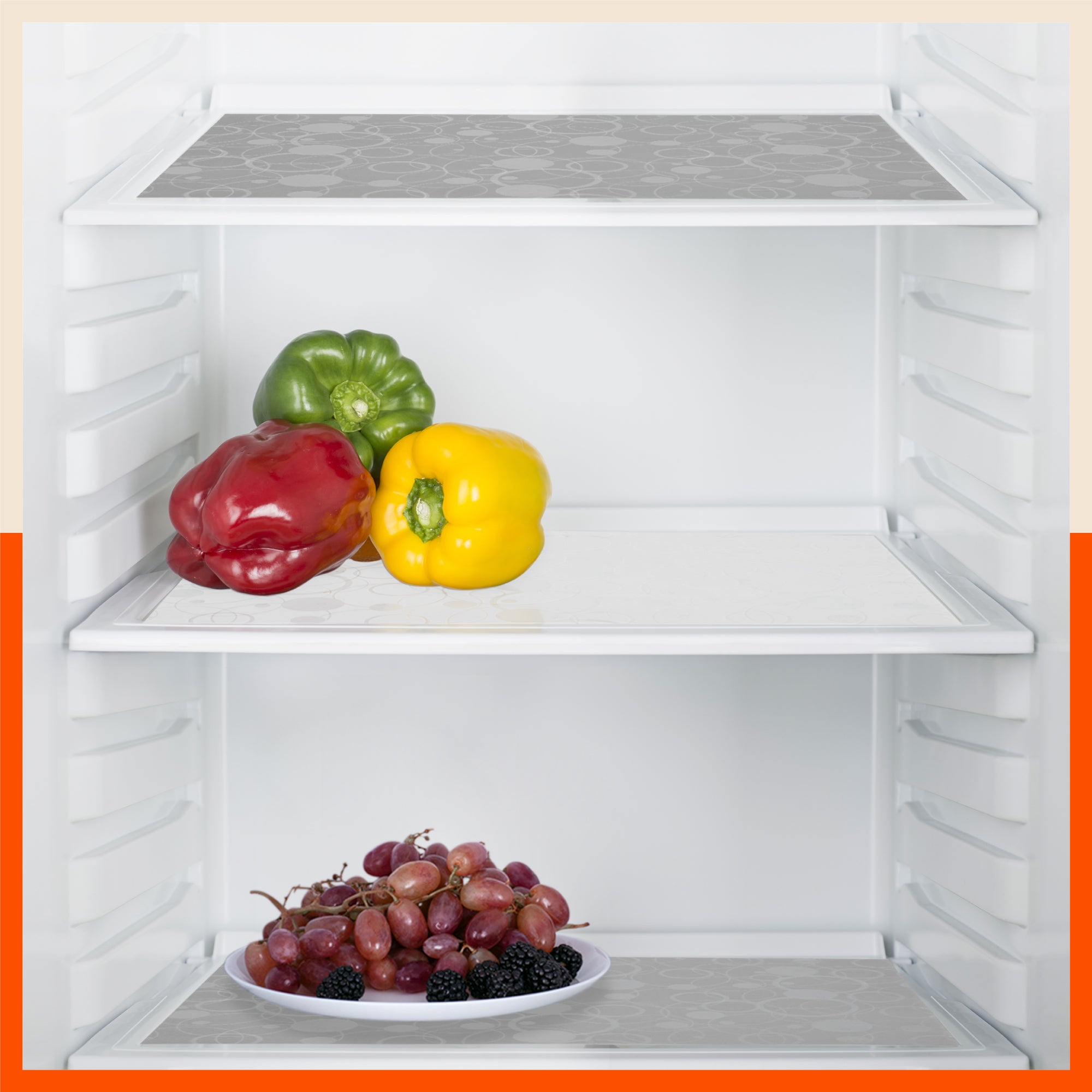 VIDA Multipurpose Circles Texture Fridge Mats |White & Grey Combo (45 cm X 30 cm 425 GSM)