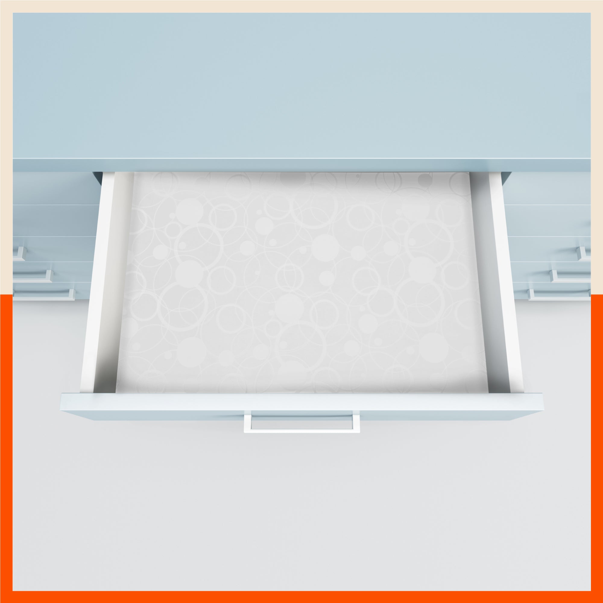 VIDA Multipurpose Circles Texture Fridge Mats |White & Grey Combo (45 cm X 30 cm 425 GSM)