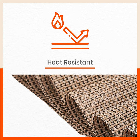 Woven PVC Table mats / Placemats for Dining Table at Home (Emil - Set of 6)