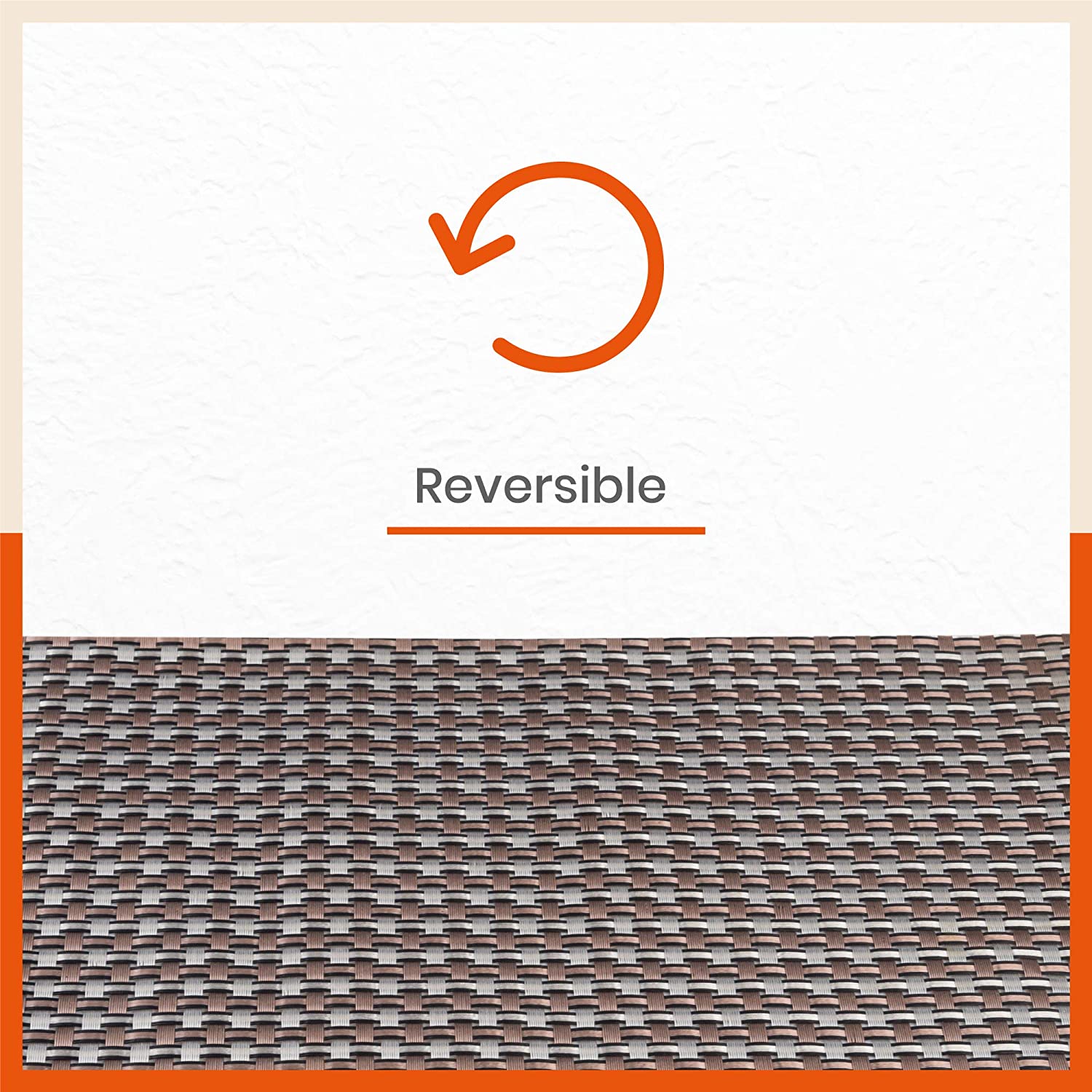 Woven PVC Table Mats / Placemats for Dining Table at Home (Enos - Set of 6)