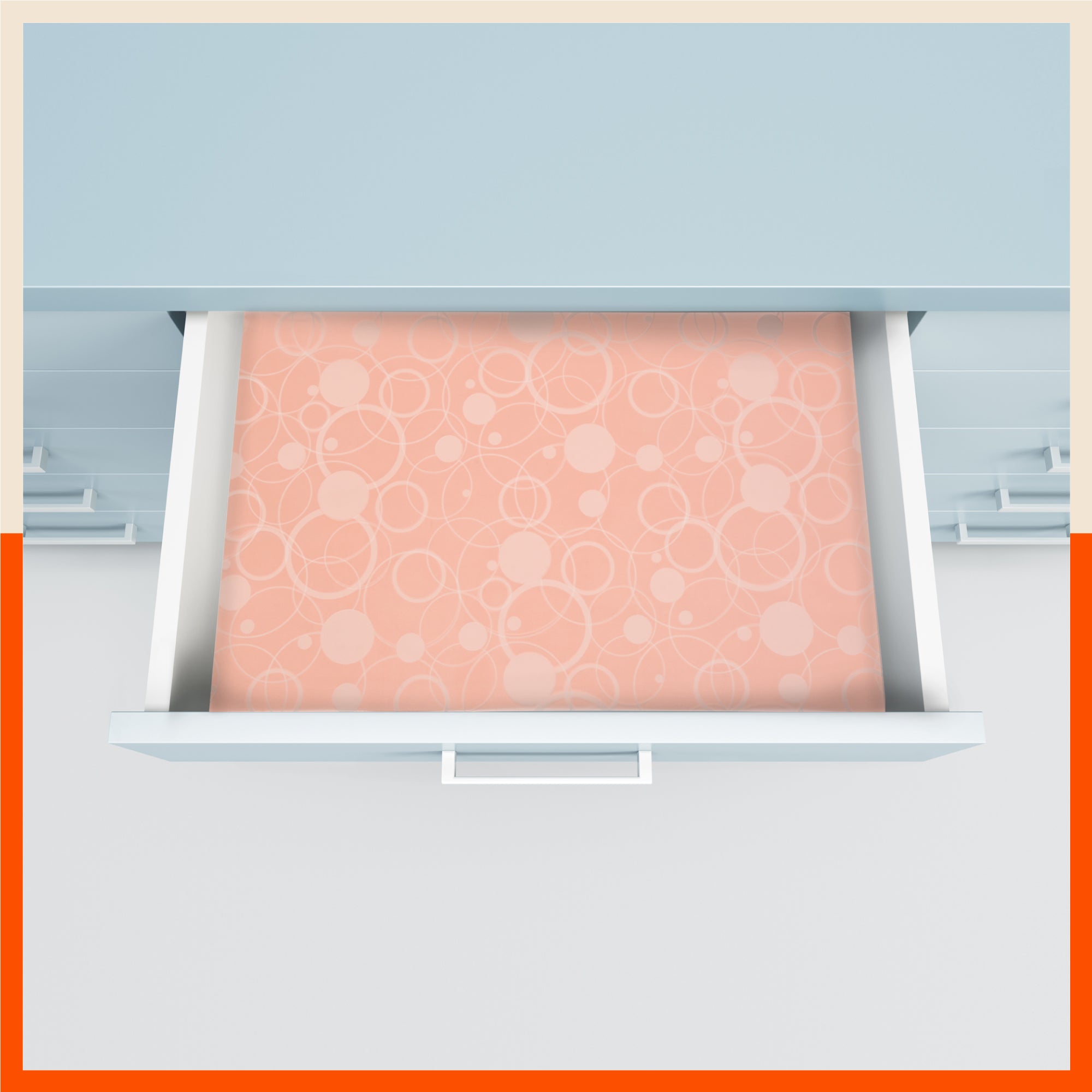 VIDA Multipurpose Circles Texture Fridge Mats |Red (45 cm X 30 cm 425 GSM)