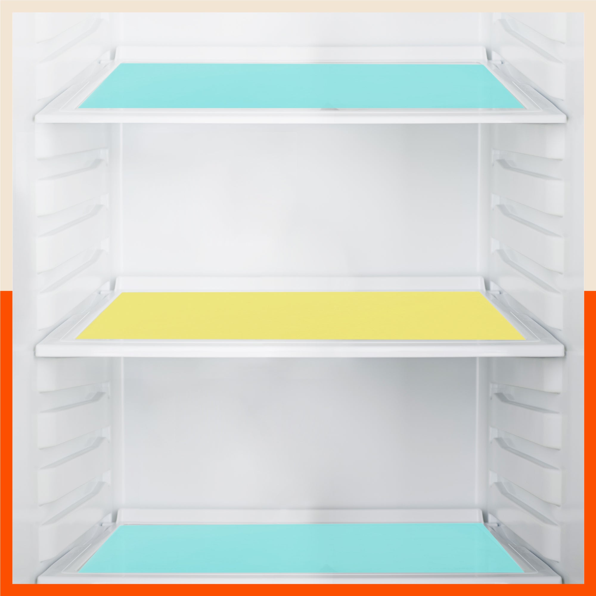 VIDA Multipurpose Translucent Texture Fridge Mats |Yellow & Teal Combo (45 cm X 30 cm 425 GSM)
