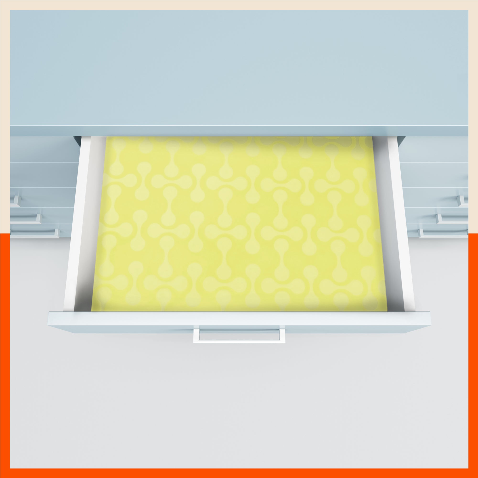VIDA Multipurpose Abstract Texture Fridge Mats |Yellow & Teal Combo (45 cm X 30 cm 425 GSM)
