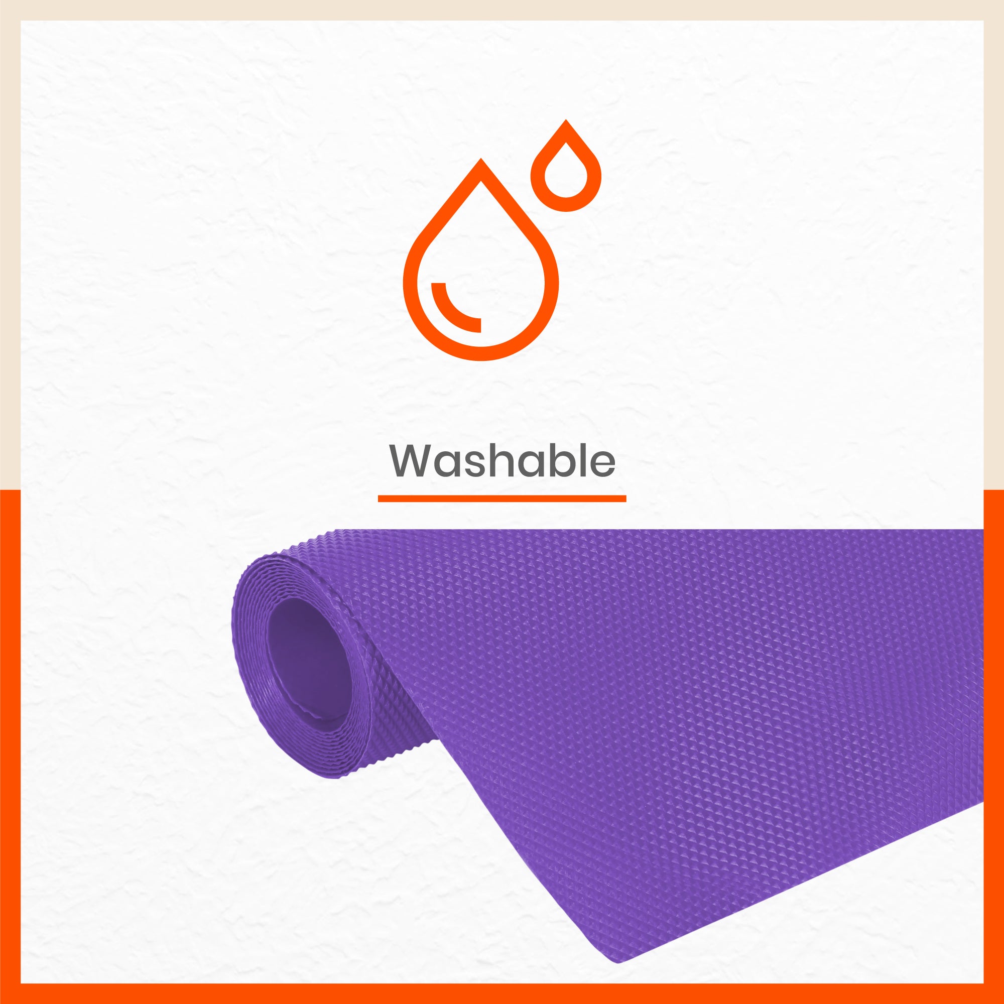 Vega Multipurpose Diamond Texture Shelf Liner | Purple ( 45cm X 150cm 380 GSM Pack of 3 )