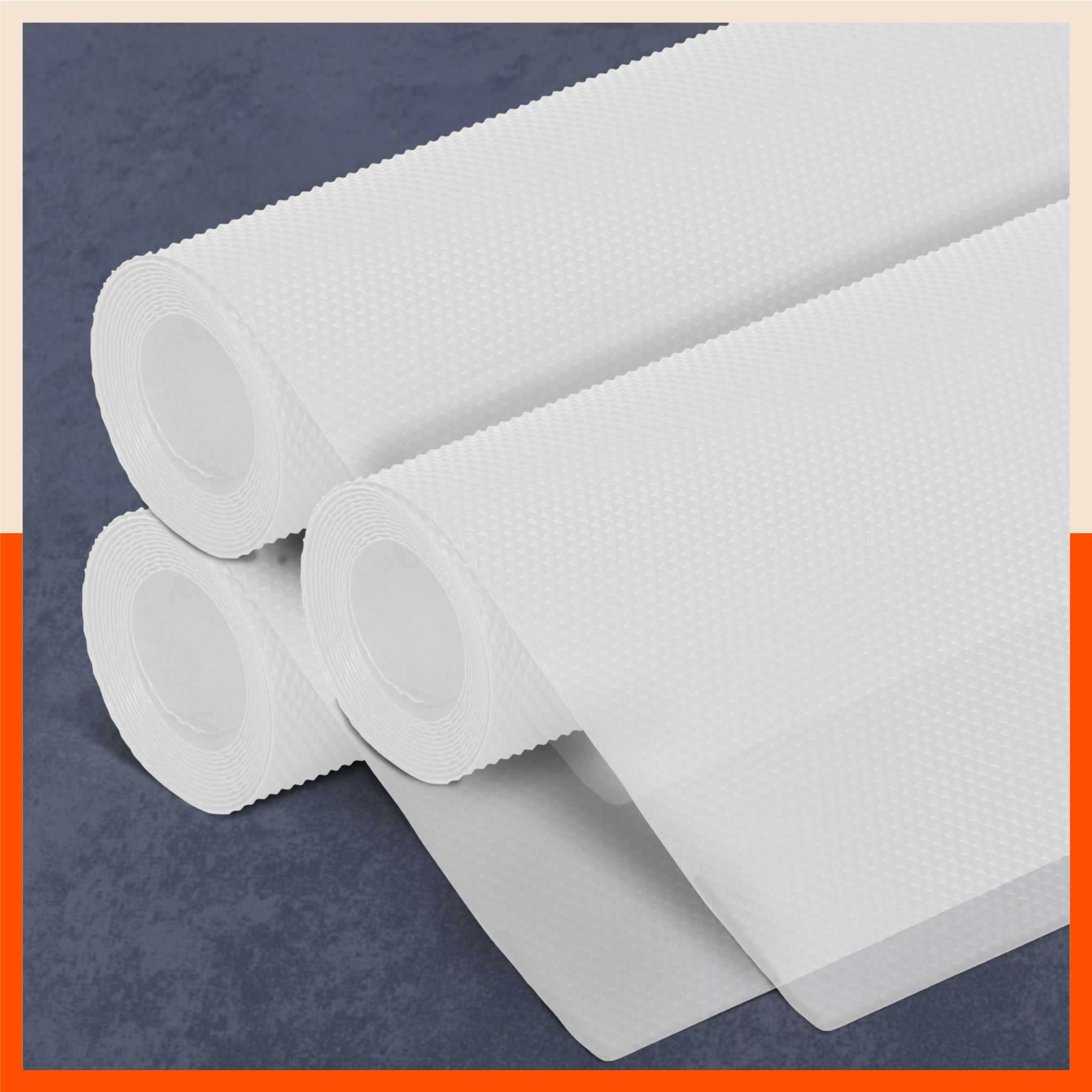 Vega Multipurpose Diamond Texture Shelf Liner | Transparent ( 45cm X 150cm 380 GSM Pack of 3 )
