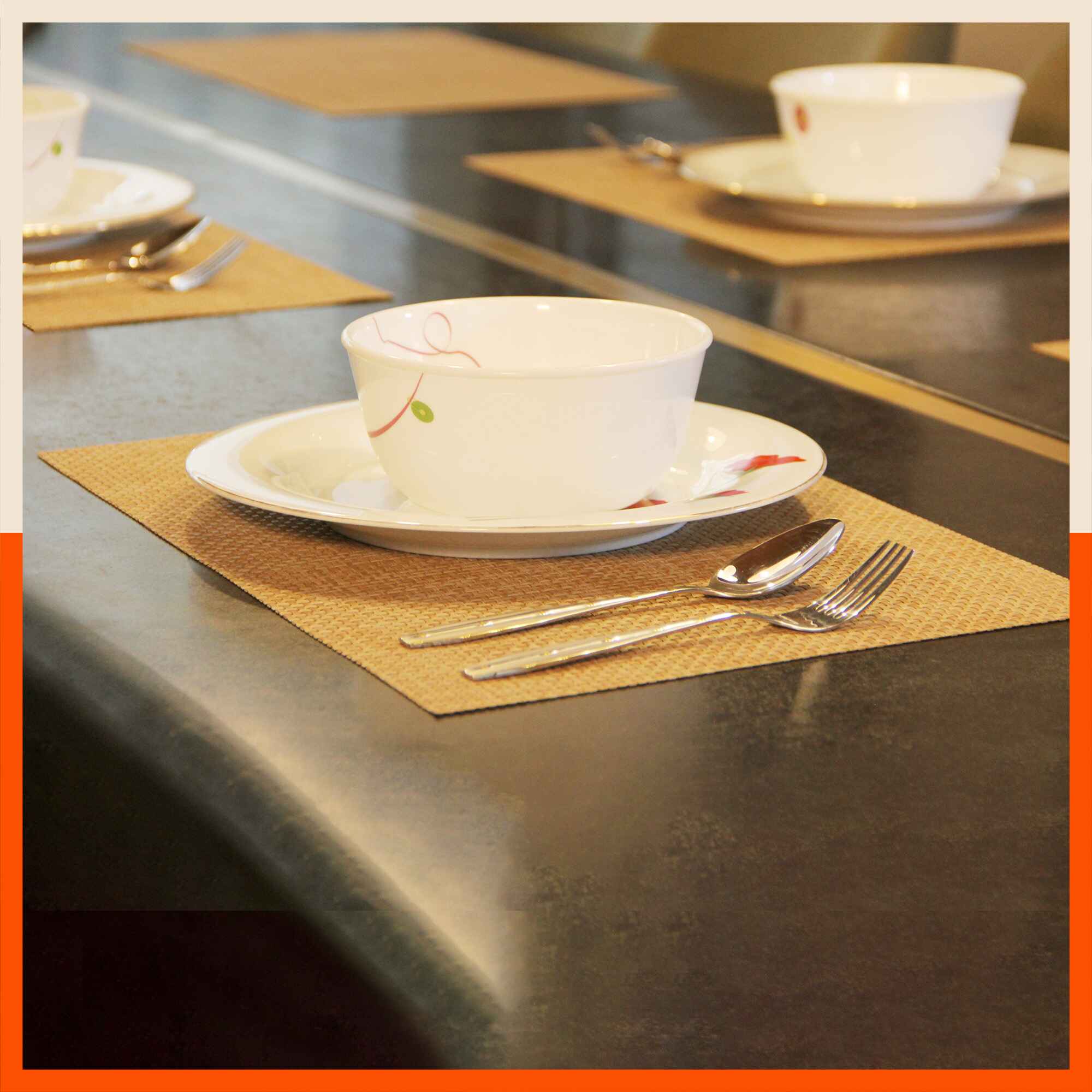 Woven PVC Table Mats / Placemats for Dining Table at Home (Liam - Set of 6)