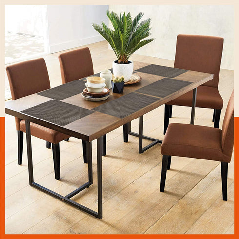 Woven PVC Table Mats / Placemats for Dining Table at Home (Kaya - Set of 6)