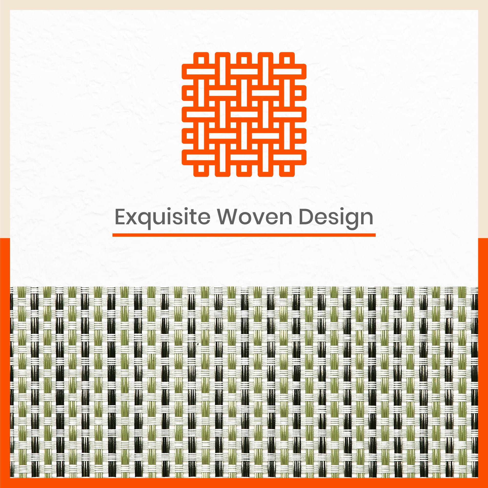 Woven PVC Table Mats / Placemats for Dining Table at Home (Leon - Set of 6)