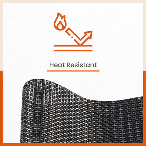 Woven PVC Table Mats / Placemats for Dining Table at Home (Liam - Set of 6)