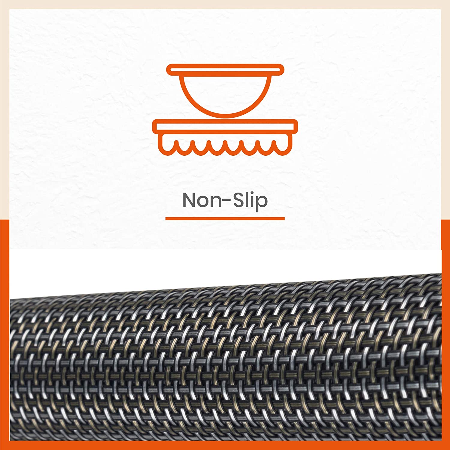 Woven PVC Table Mats / Placemats for Dining Table at Home (Liam - Set of 6)