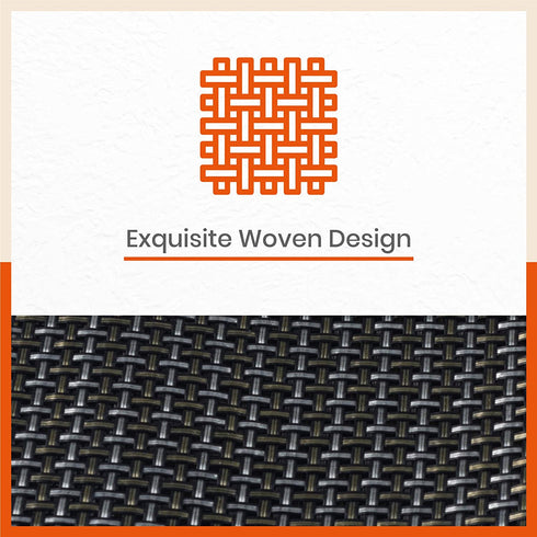 Woven PVC Table Mats / Placemats for Dining Table at Home (Liam - Set of 6)