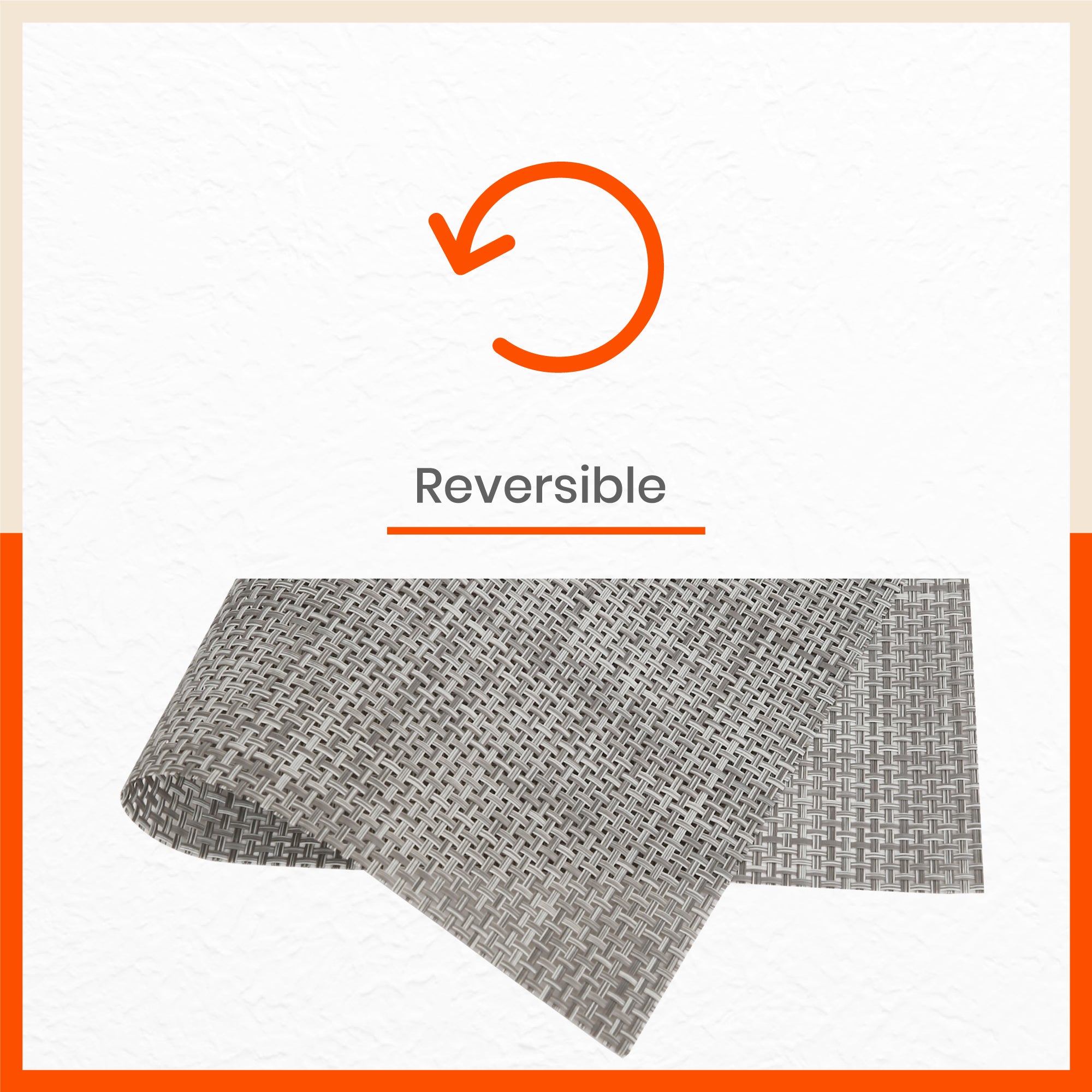 Woven PVC Table Mats / Placemats for Dining Table at Home (Luca - Set of 6)