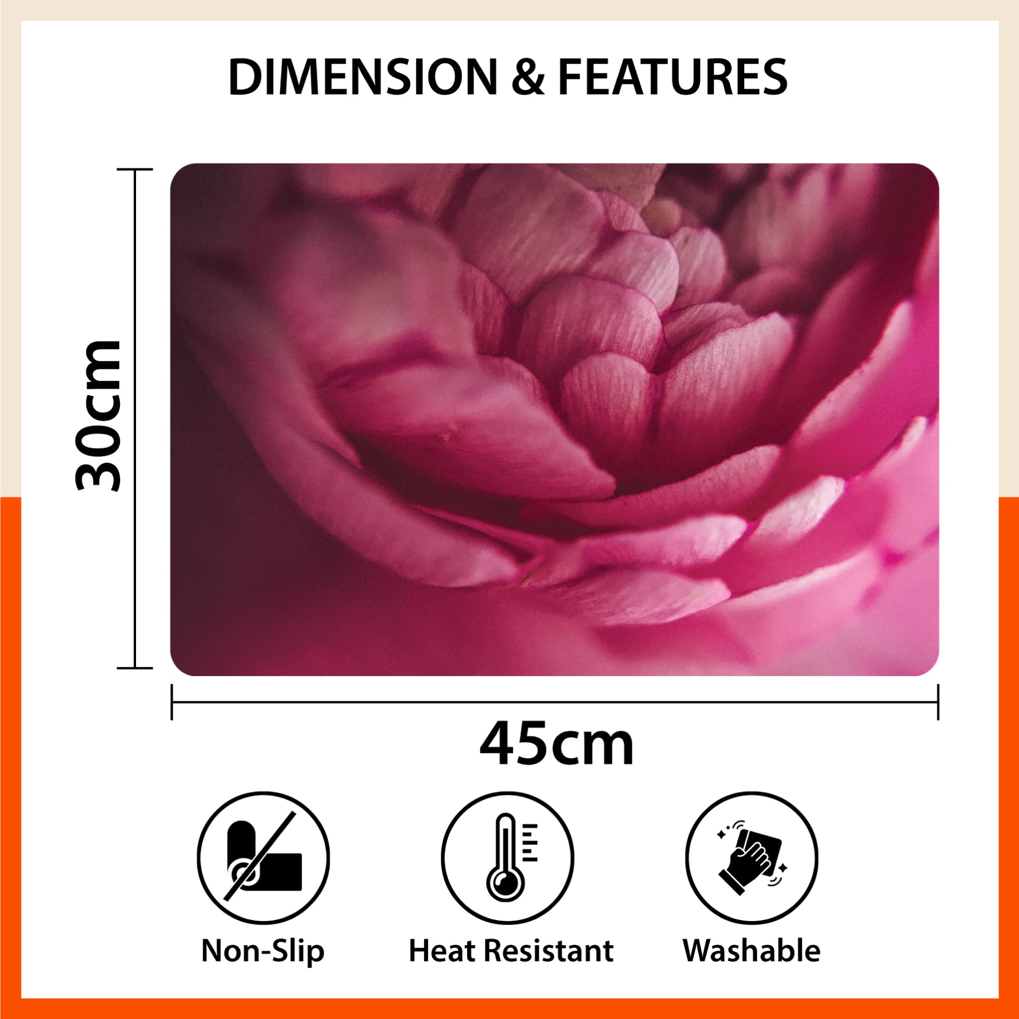 Polypropylene Table Mats & Coasters for Dining Table at Home (Fuchsia - Set of 6)