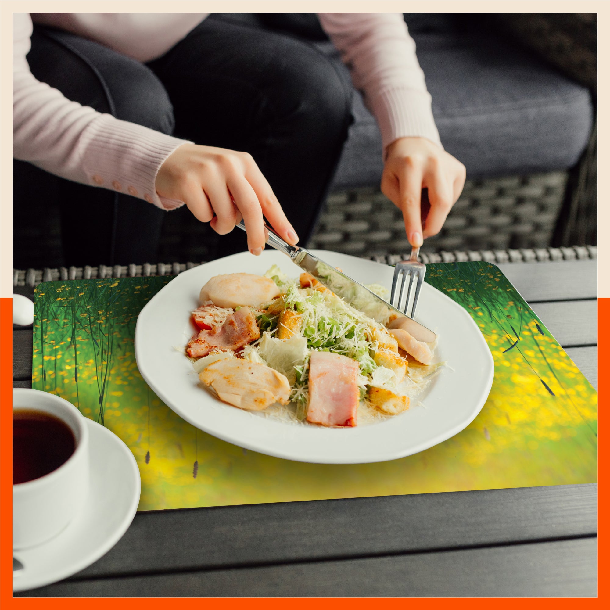 Polypropylene Table Mats & Coasters for Dining Table at Home (Meadow - Set of 6)