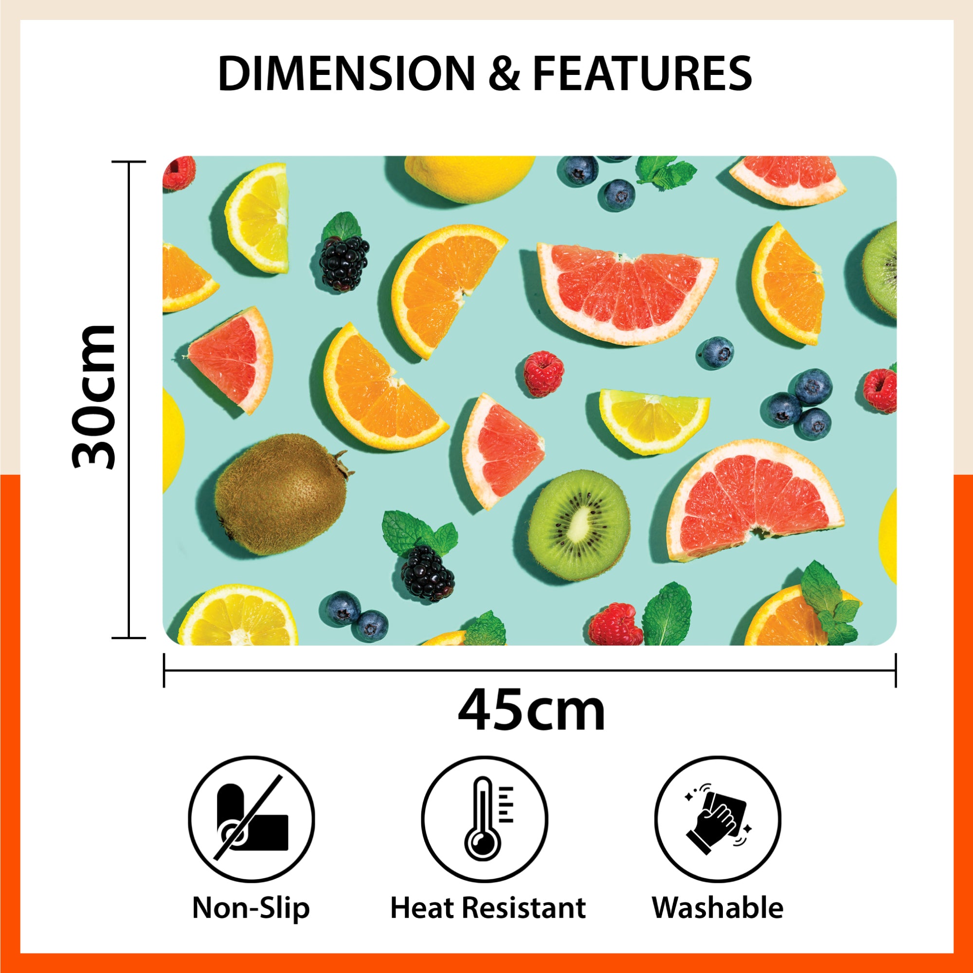 Polypropylene Table Mats & Coasters for Dining Table at Home (Pulp - Set of 6)