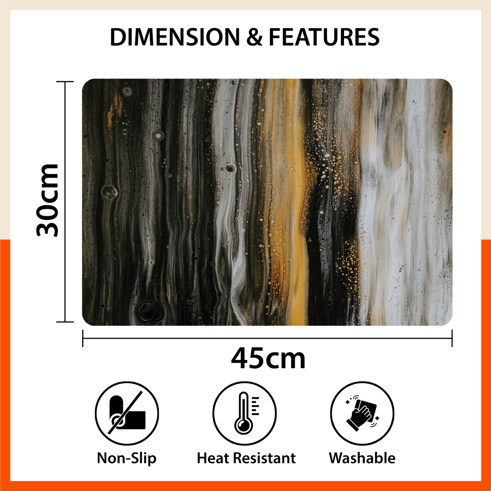 Polypropylene Table Mats & Coasters for Dining Table at Home (Auburn - Set of 6)