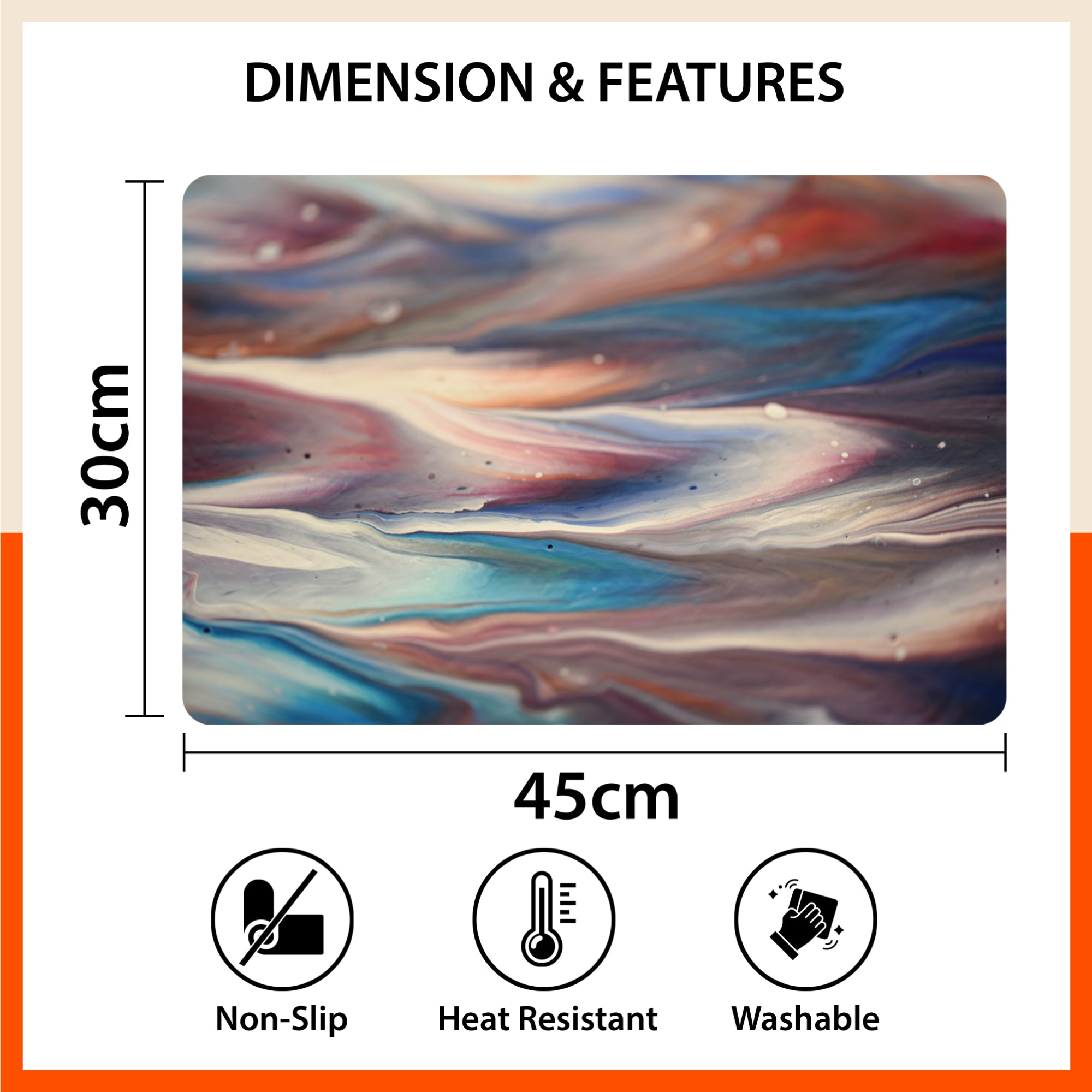Polypropylene Table Mats & Coasters for Dining Table at Home (Galaxis - Set of 6)