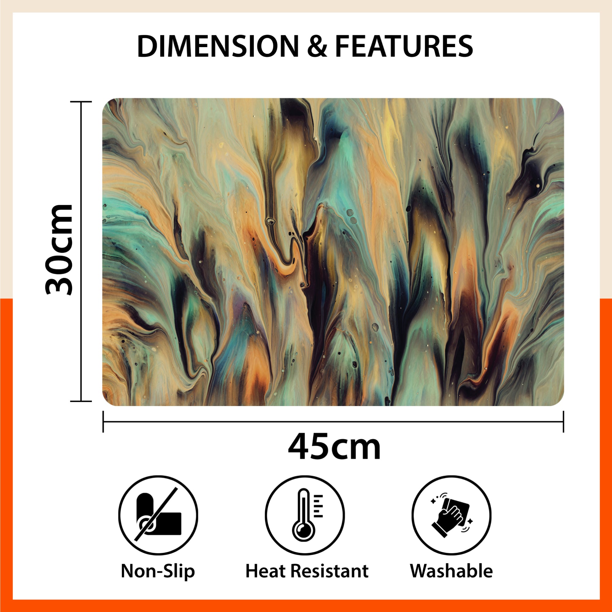 Polypropylene Table Mats & Coasters for Dining Table at Home (Twirl - Set of 6)