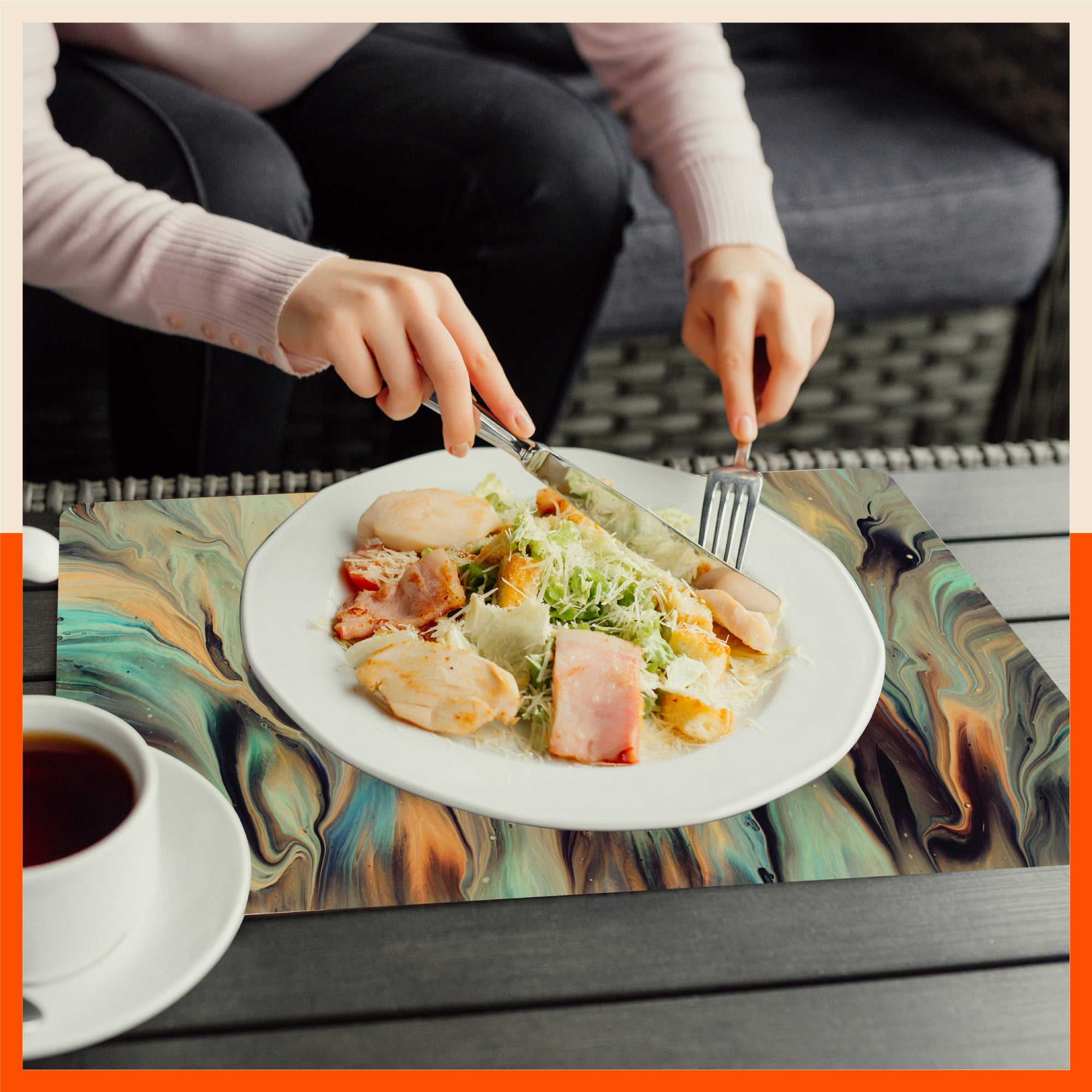 Polypropylene Table Mats & Coasters for Dining Table at Home (Twirl - Set of 6)