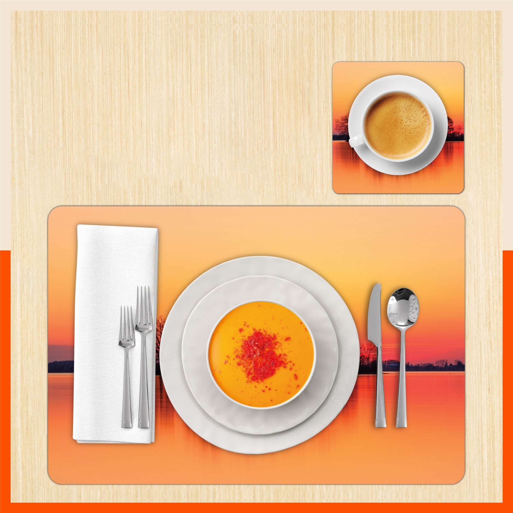 Polypropylene Table Mats & Coasters for Dining Table at Home (Loch - Set of 6)