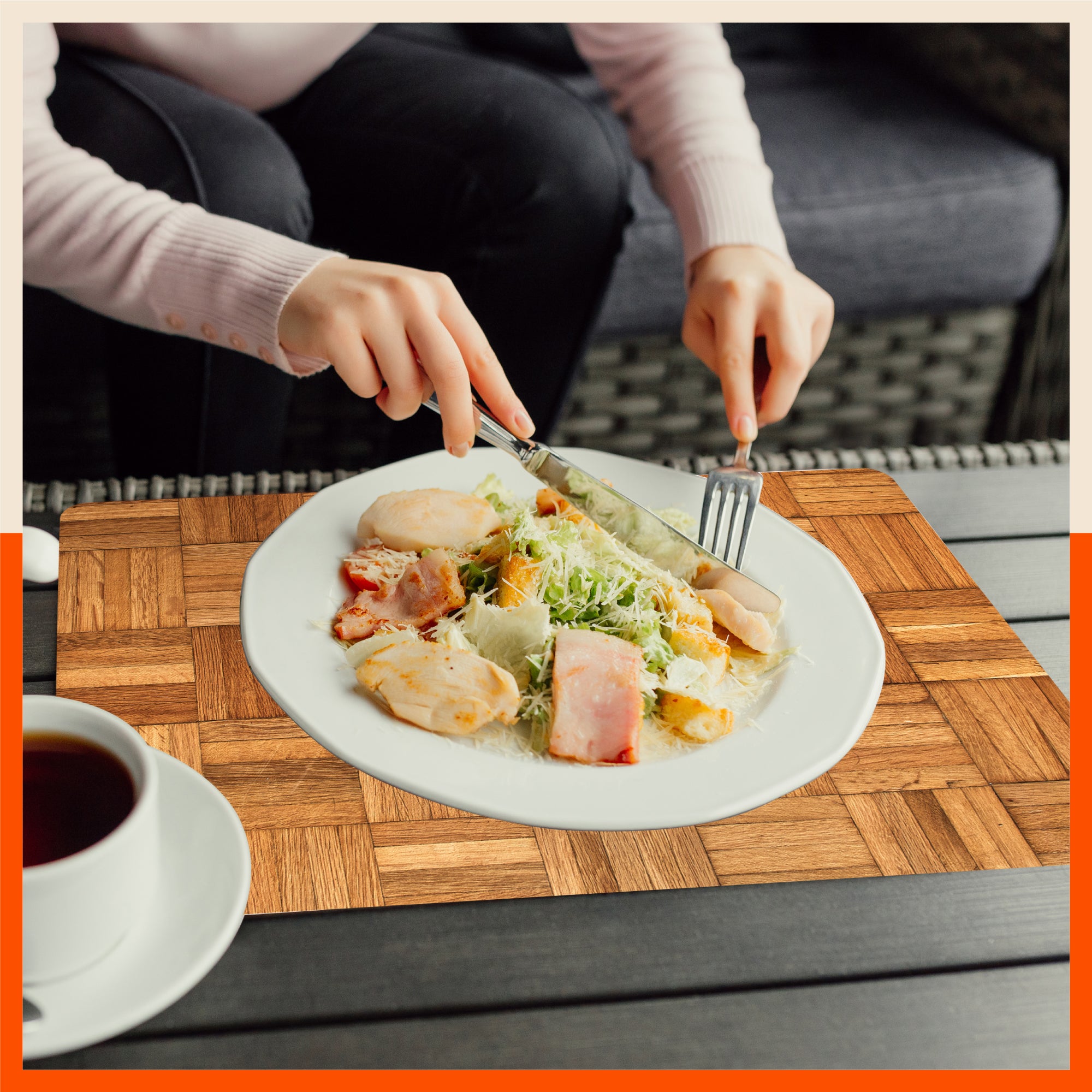 Polypropylene Table Mats & Coasters for Dining Table at Home (Madera - Set of 6)
