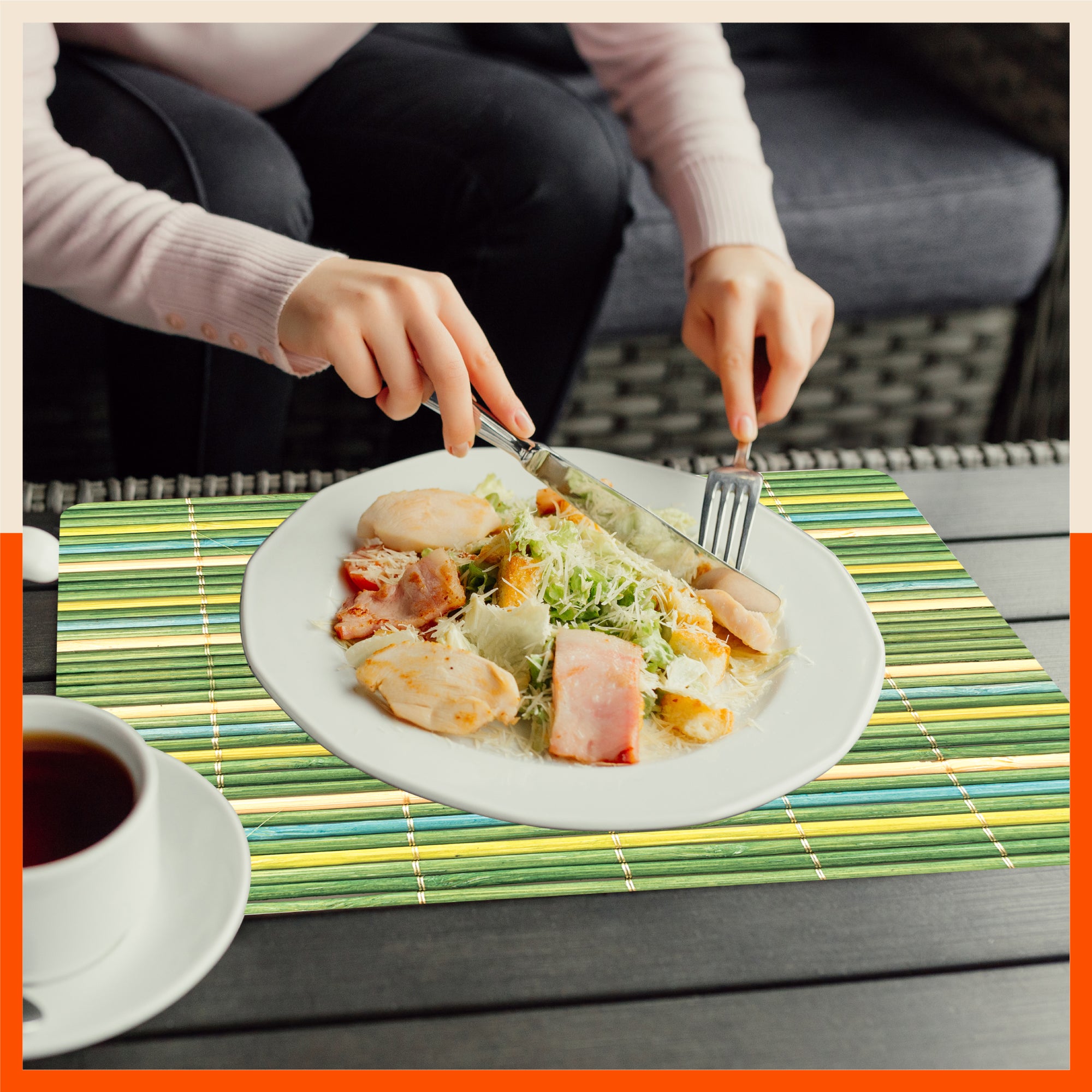 Polypropylene Table Mats & Coasters for Dining Table at Home (Bambus - Set of 6)