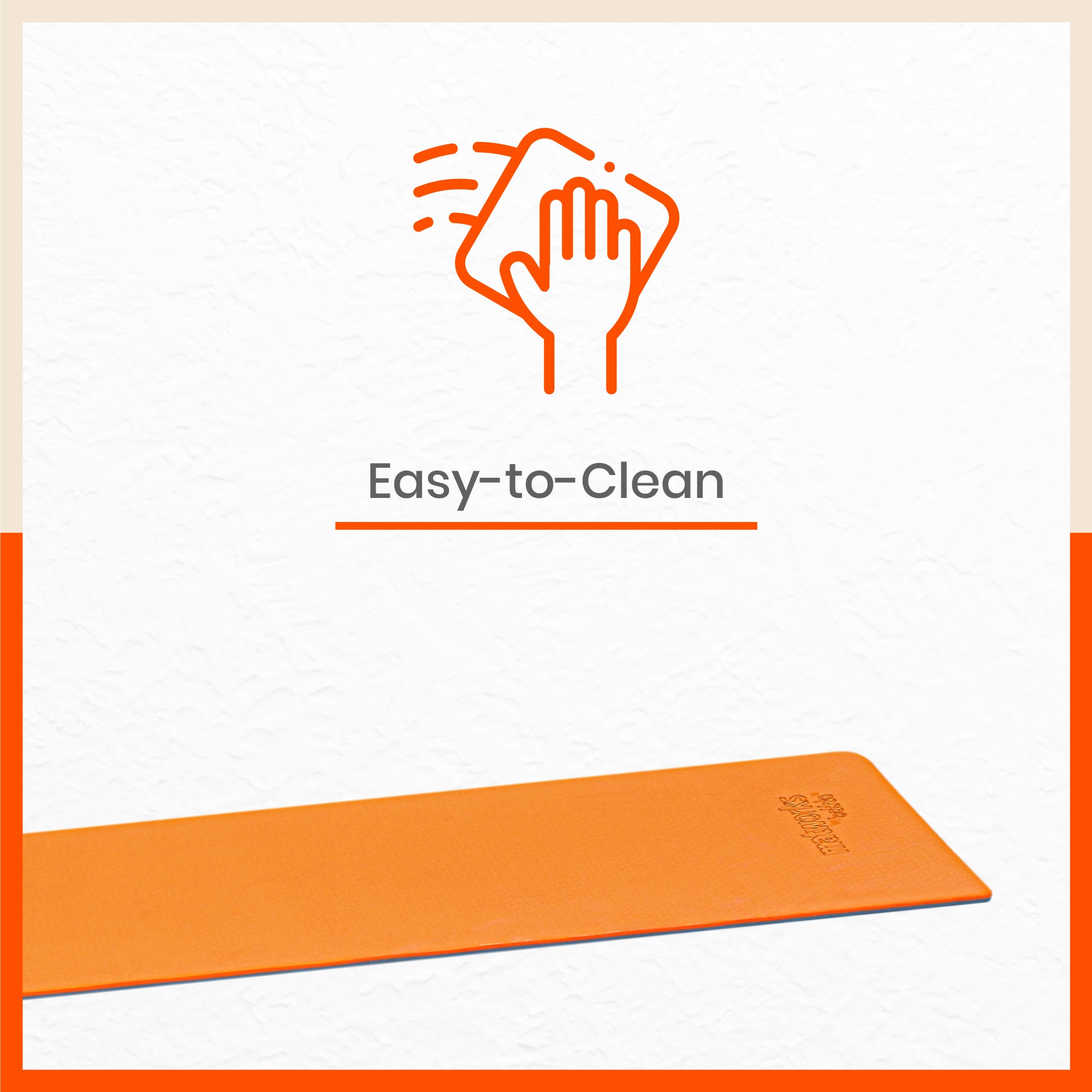 Moksh Premium Yoga Mat | Orange & Grey (Size: 24” x 72” Thickness: 8mm)