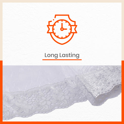 Argento Plastic Table Cover with Silver Lace for Dining Table at Home - Rectangular - (60" x 108") | Pebbles