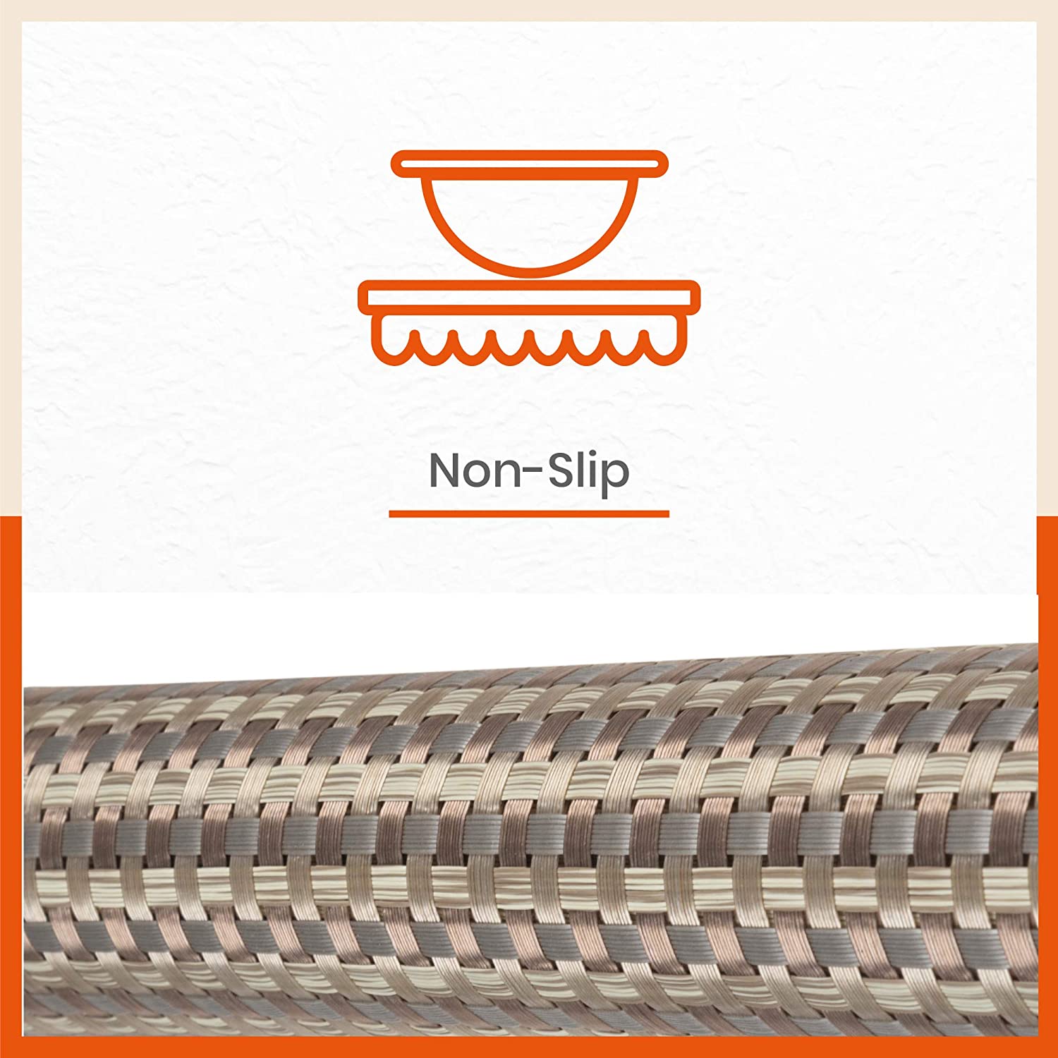 Woven PVC Table Mats / Placemats for Dining Table at Home (Quin - Set of 6 )
