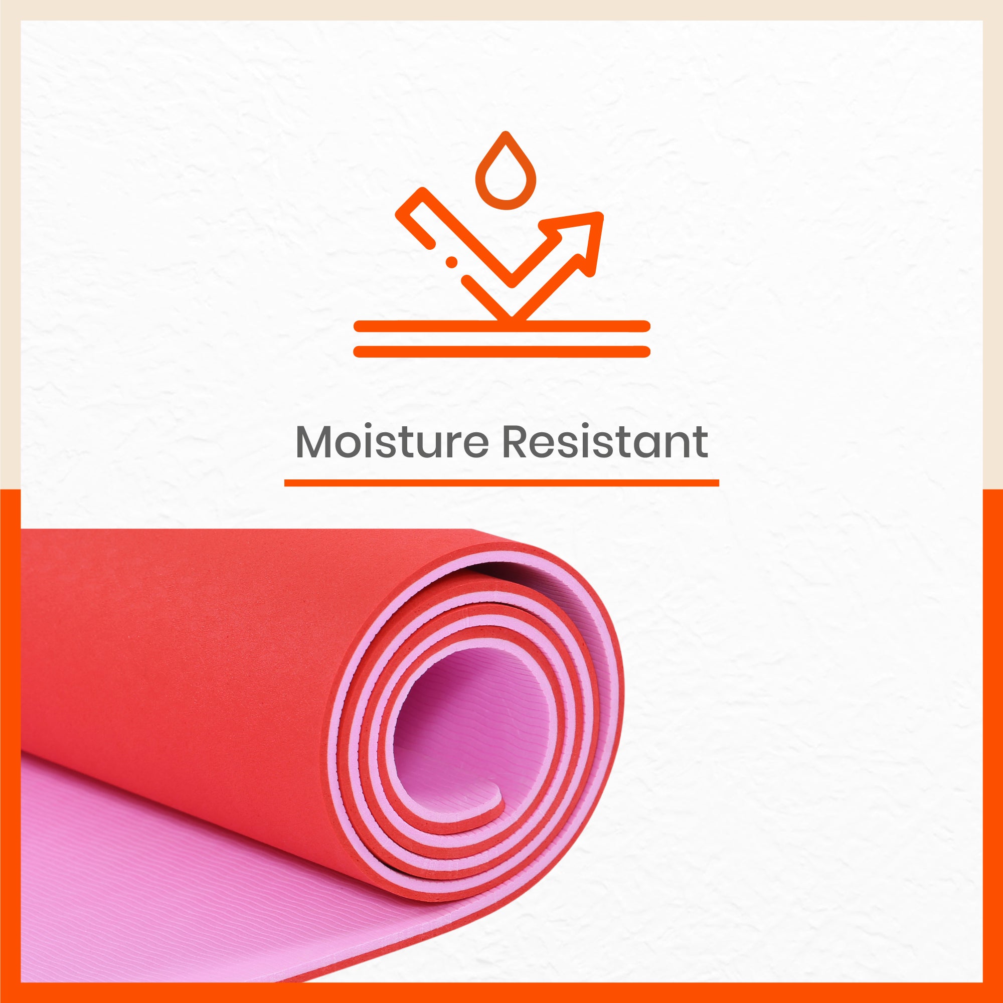 Kriya Classic Yoga Mat | Red & Pink (Size: 24” x 72” Thickness: 8mm)