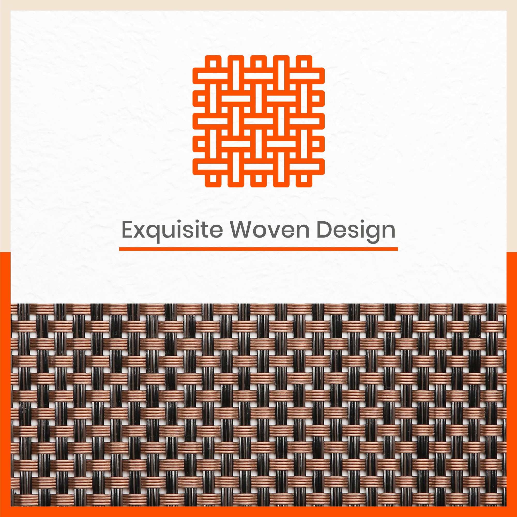 Woven PVC Table Mats / Placemats for Dining Table at Home (Soho -Set of 6)