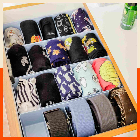 Stomo Dori Multi-Purpose Stackable Drawer Organizer For Home | Ivory - Set of 16