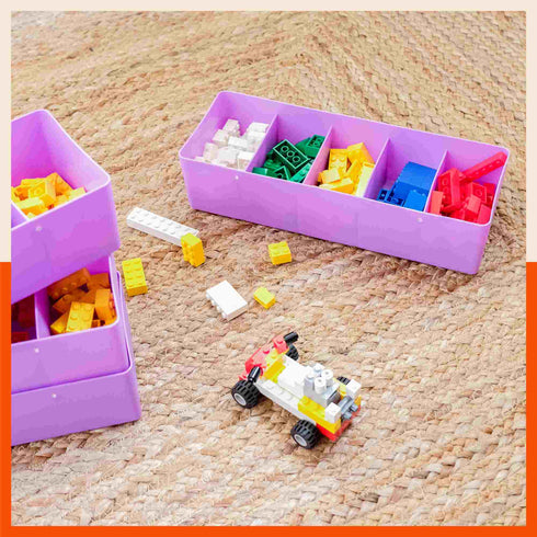 Stomo Dori Multi-Purpose Stackable Drawer Organizer For Home | Frost - Set of 4