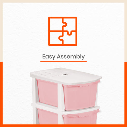 Stomo 5 Drawer Multi-Purpose Storage Organizer for Home and Office (Peach)