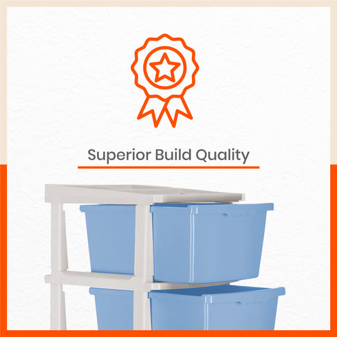 Stomo 5 Drawer Multi-Purpose Storage Organizer for Home and Office (Sky Blue)