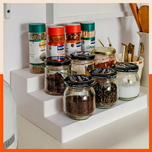 Stomo Taro Multipurpose Shelf Organizer for Home | Pearl White - Set of 2