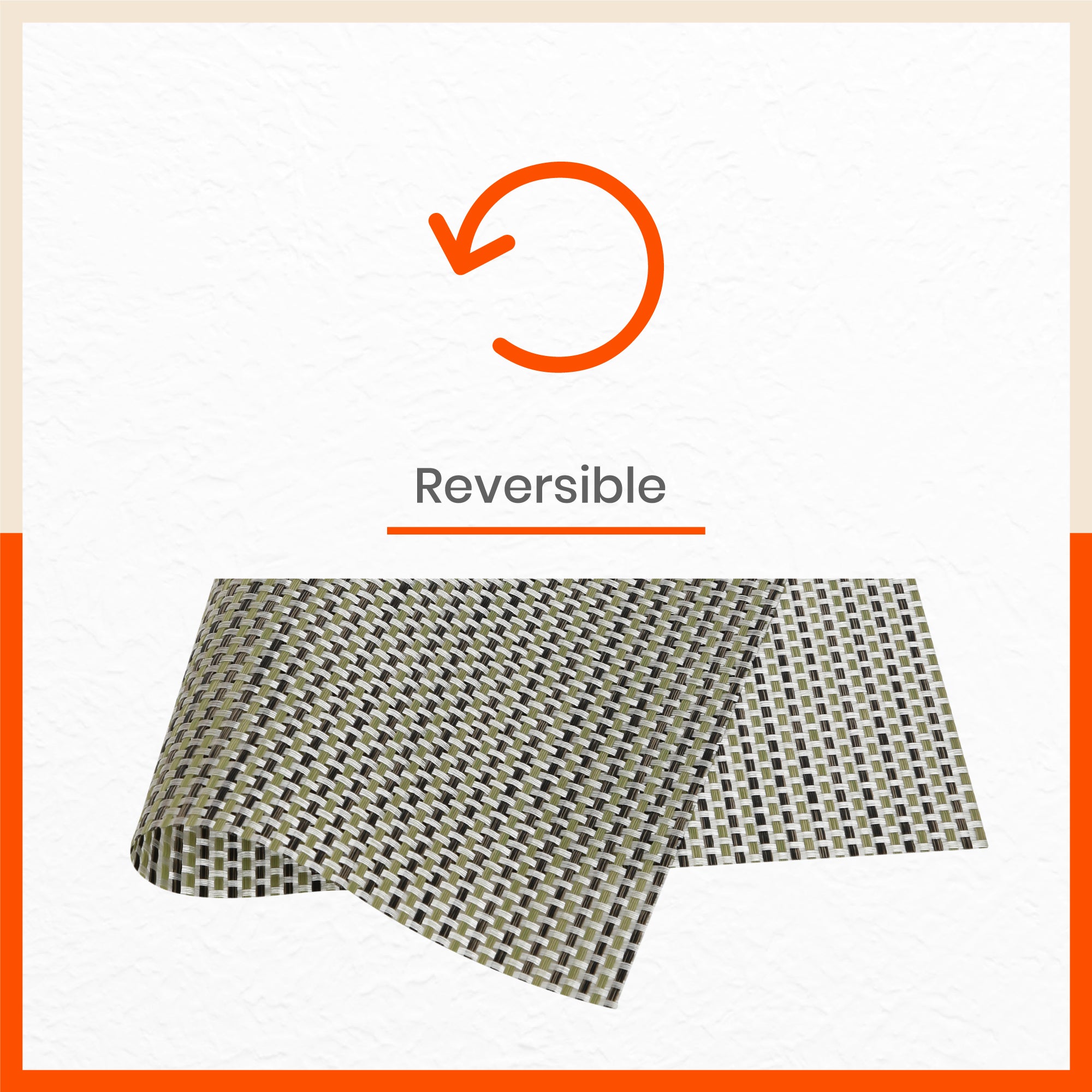 Woven PVC Table Mats / Placemats for Dining Table at Home (Syro - Set of 6)