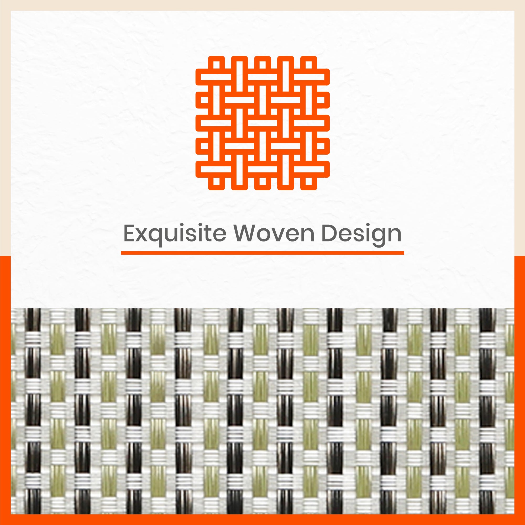 Woven PVC Table Mats / Placemats for Dining Table at Home (Syro - Set of 6)
