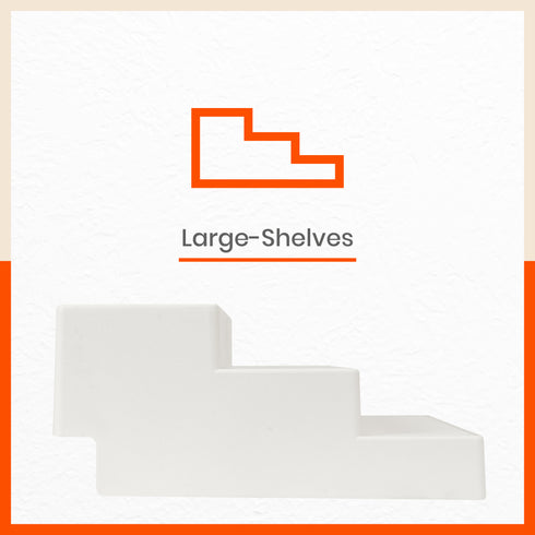 Stomo Taro Multipurpose Shelf Organizer for Home | Pearl White - Set of 2