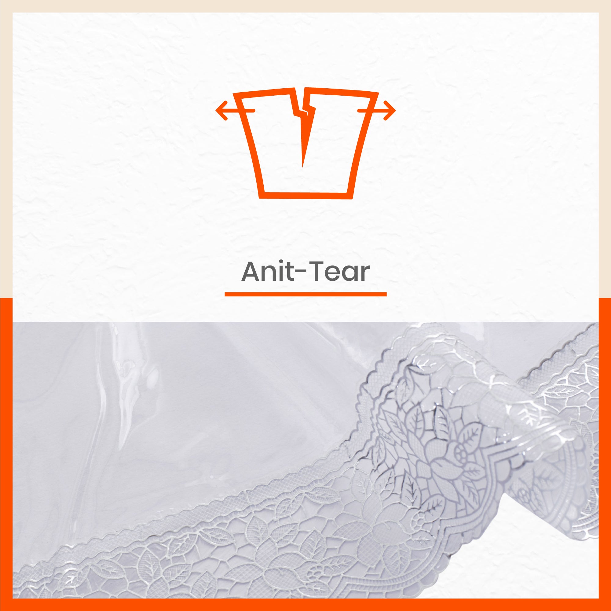 Argento Plastic Table Cover with Silver Lace for Dining Table at Home - Rectangular - (60" x 90") | Plain