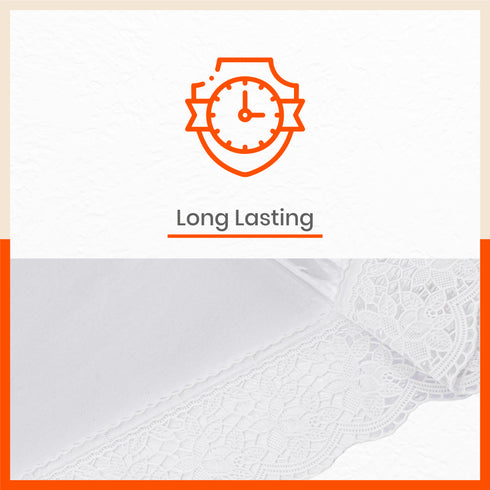 Albus Plastic Table Cover with White Lace for Dining Table at Home - Rectangular - (60" x 90") | Plain