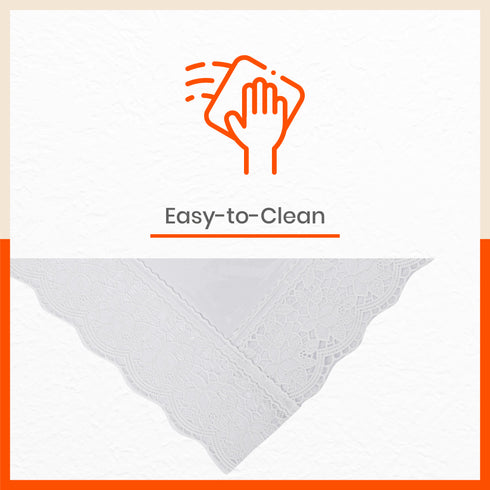 Albus Plastic Table Cover with White Lace for Dining Table at Home - Rectangular - (60" x 90") | Plain