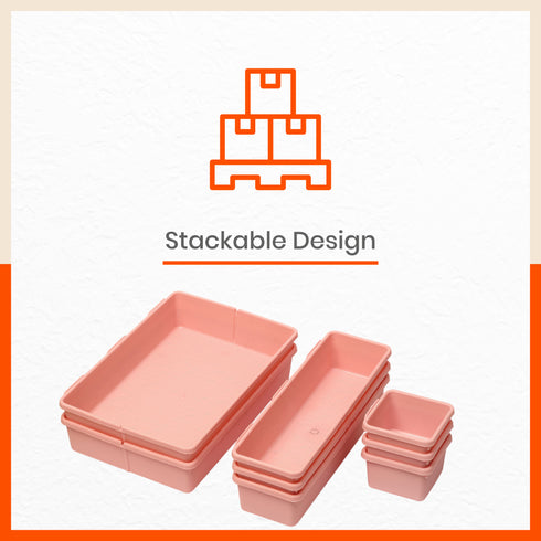 Stomo Vero Multipurpose Drawer Organizer for Home | Pink
