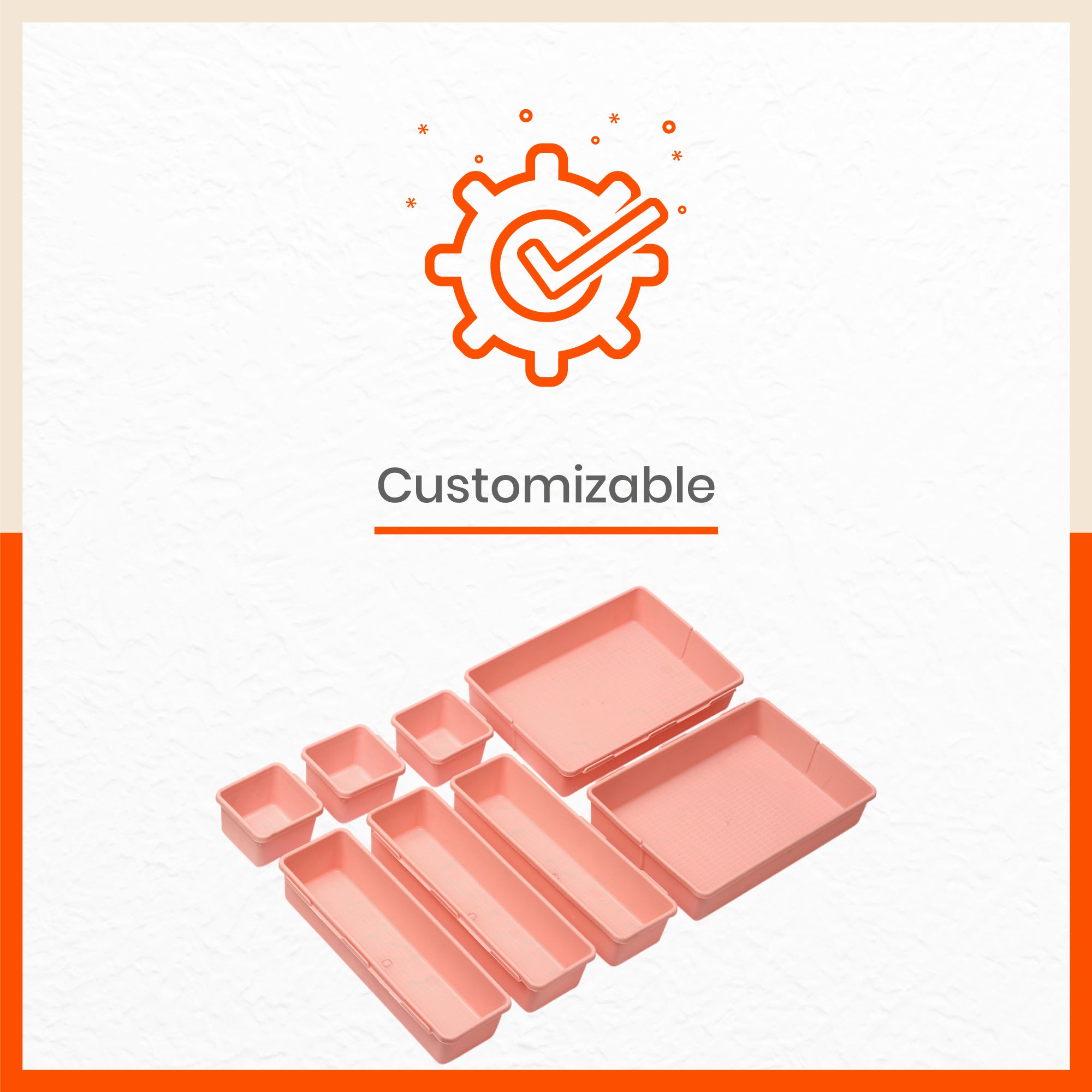 Stomo Vero Multipurpose Drawer Organizer for Home | Pink