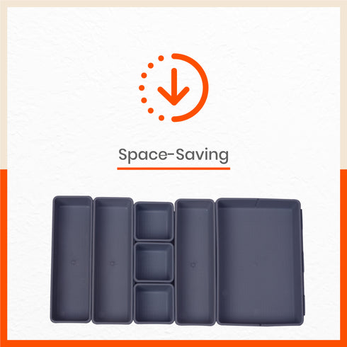 Stomo Vero Multipurpose Drawer Organizer for Home | Smoke