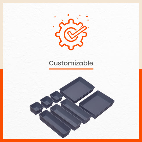 Stomo Vero Multipurpose Drawer Organizer for Home | Smoke