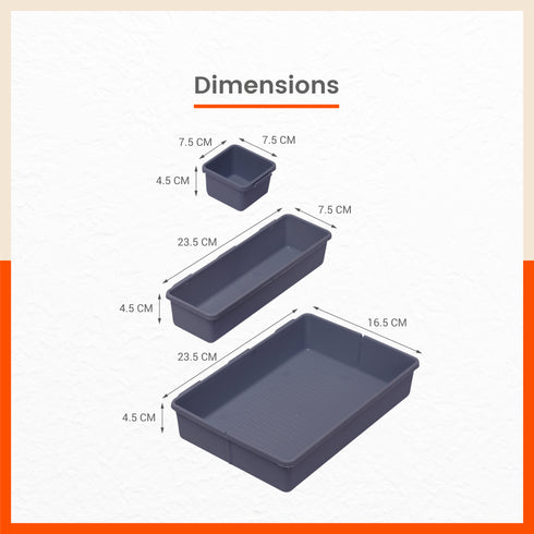 Stomo Vero Multipurpose Drawer Organizer for Home | Smoke