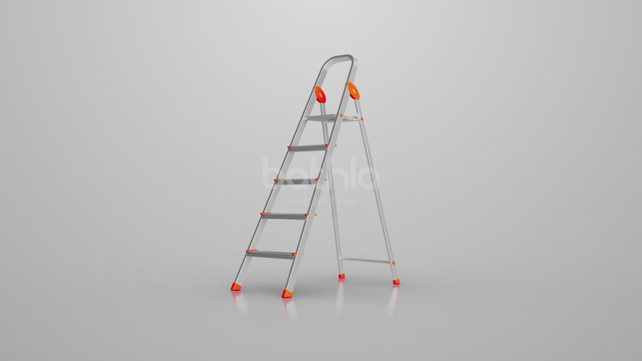 Bathla Advance 7-Step Foldable Aluminium Ladder For Home (Orange)