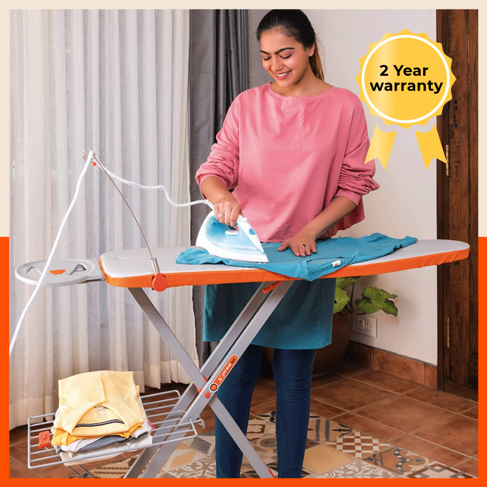 Bathla X-Pres Ace Ironing Board | Foldable & Height Adjustable